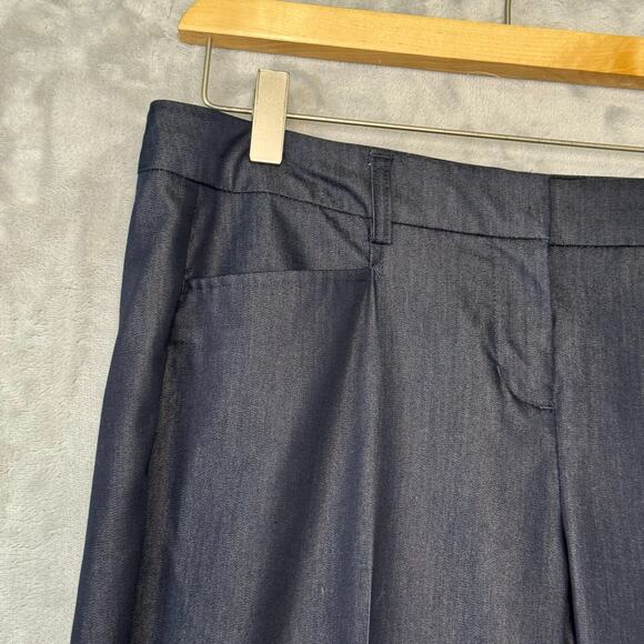 Express Design Studio Pants Womens 8 Black Shimmer Trouser Mid Rise Stretch Work - Picture 7 of 13